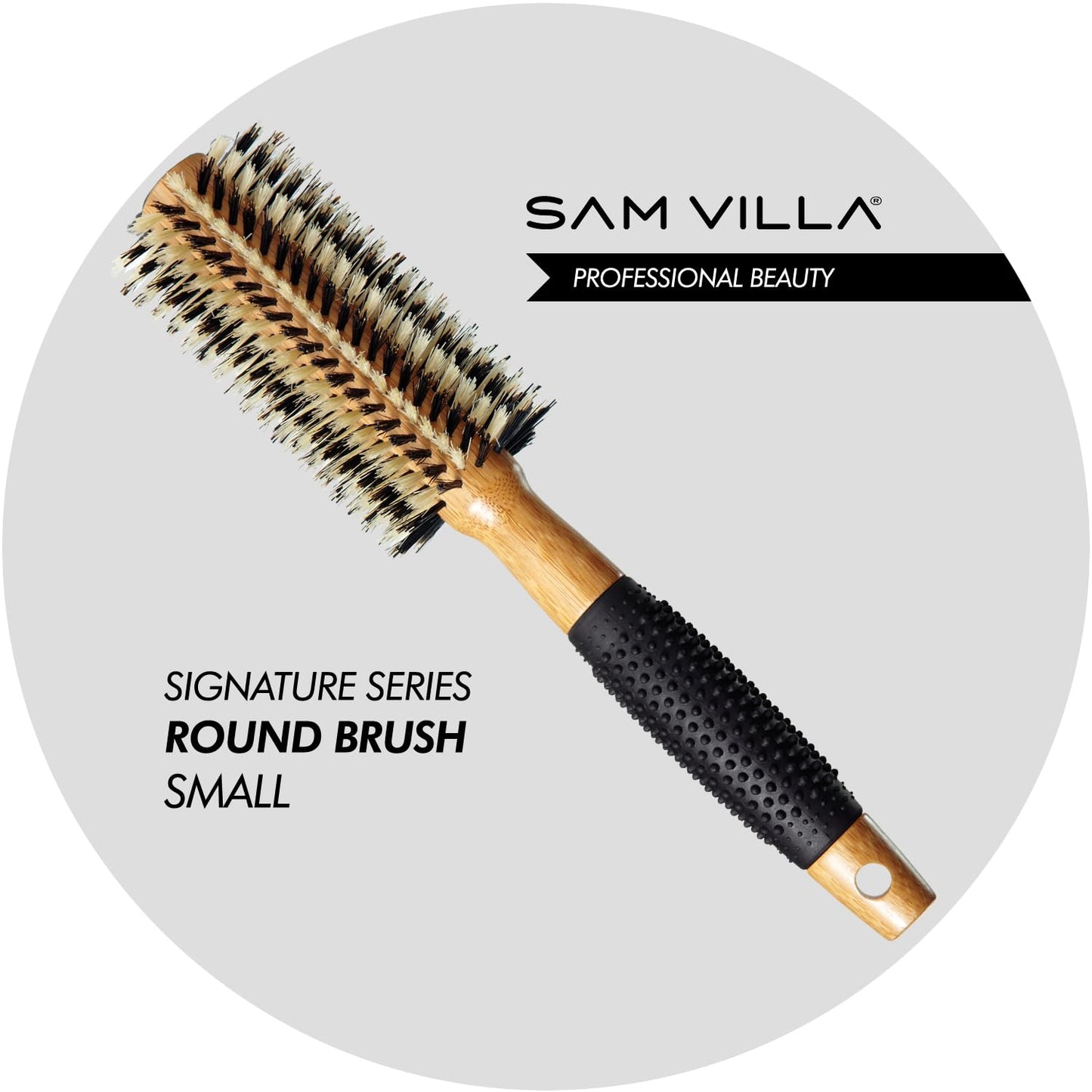 Sam Villa Signature Series Nylon & Boar Bristle Hair Brush Round Styling Brush Beauty & Personal Care Sam Villa