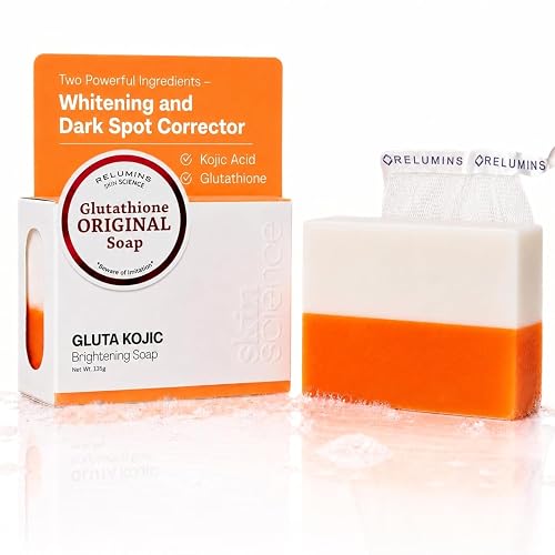 Relumins Glutathione + Kojic Acid Soap Bars Whitening and Darkspot Corrector - Deep Cleansing & Hydrating Soap for Refreshed Skin Perfect - Gentle Beauty & Personal Care Relumins