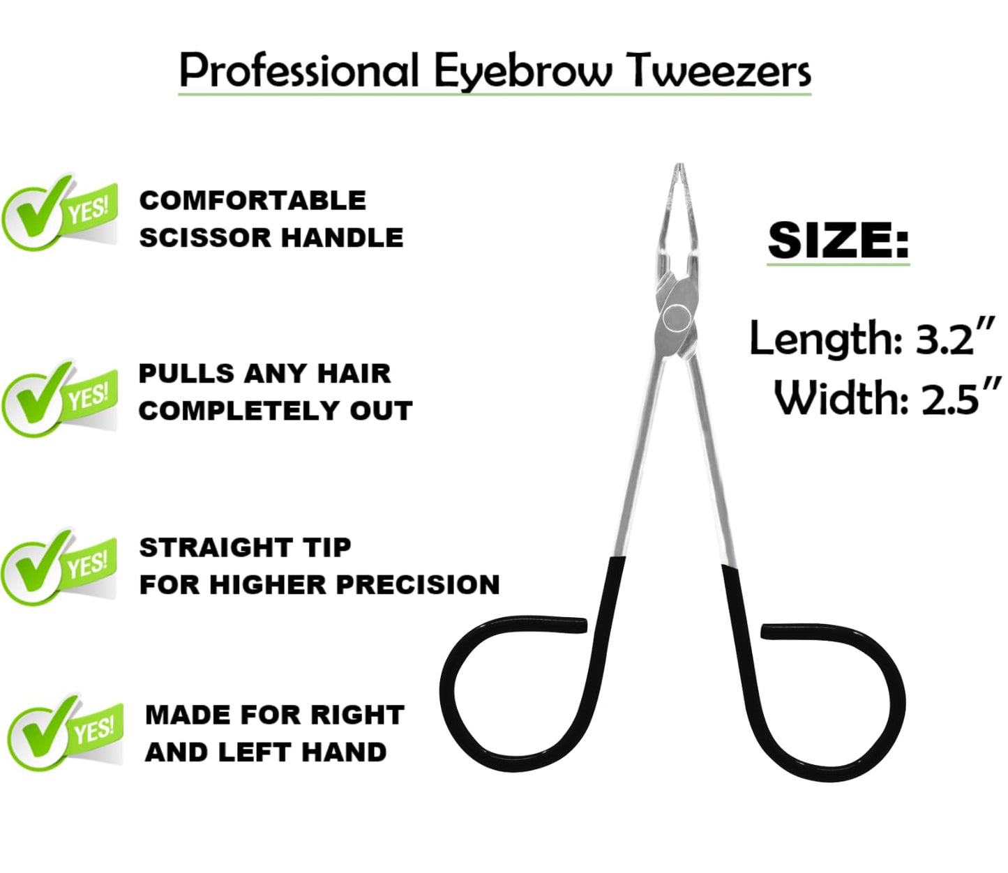 ITALLY Professional Salon TWEEZERS with Easy Scissor Handle, The BEST PRECISION EYEBROW TWEEZERS Men/Women, Pinzas Para Cejas, Ingrown Hair Beauty and Personal Care ITALLY