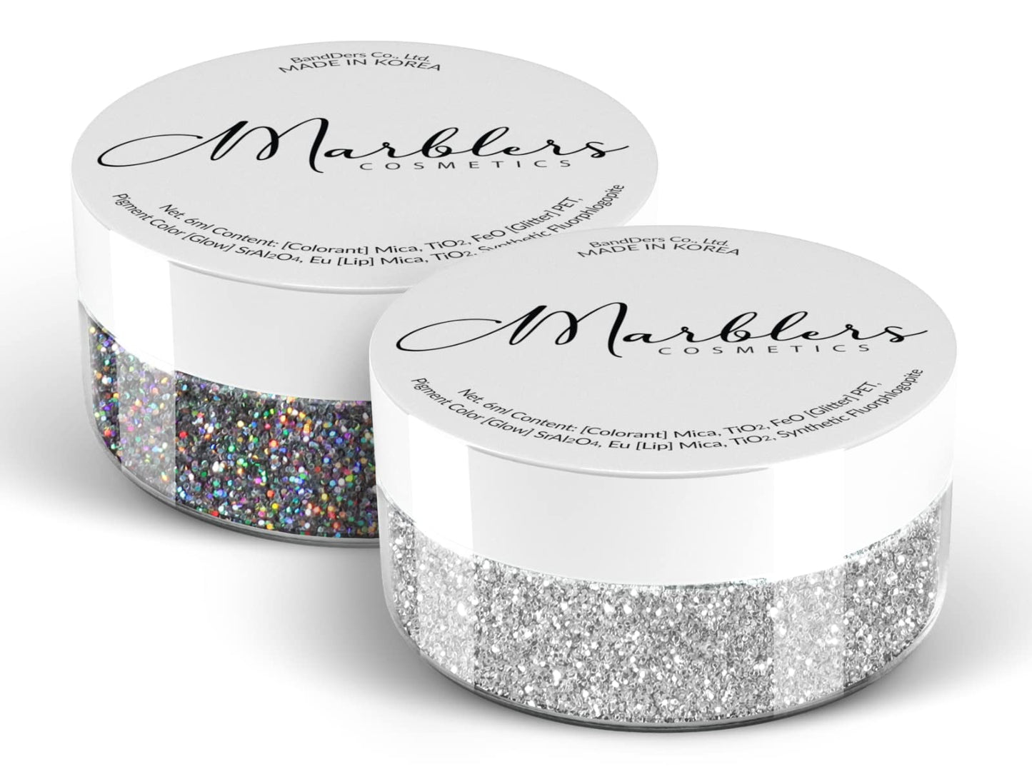 MARBLERS Twinkle Face & Body Glitter Duo [Holo Galaxy & Silver] 0.36oz (10g) | Non-Toxic | Vegan | Cruelty-Free | Eyeshadow, Nail Polish, Nail Art | Beauty & Personal Care MARBLERS