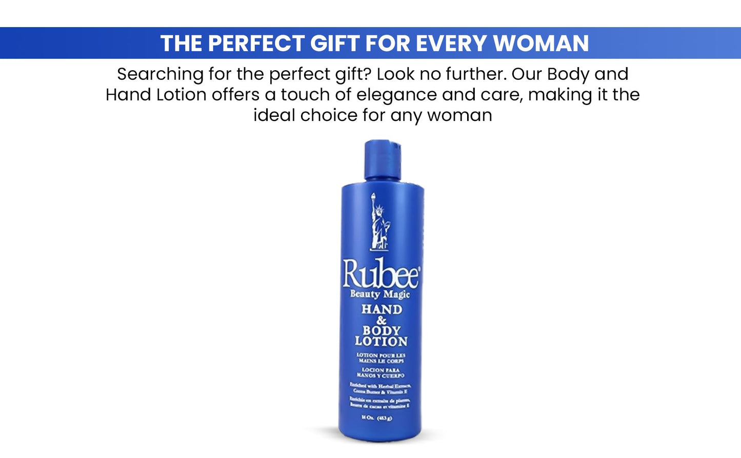 Rubee Body & Hand Lotion - Non-Greasy Lotion for Women & Men - 16 oz Cacao Butter Lotion to Fade Scars & Marks - Herbal Extracts & Vitamin E Beauty & Personal Care RUBEE