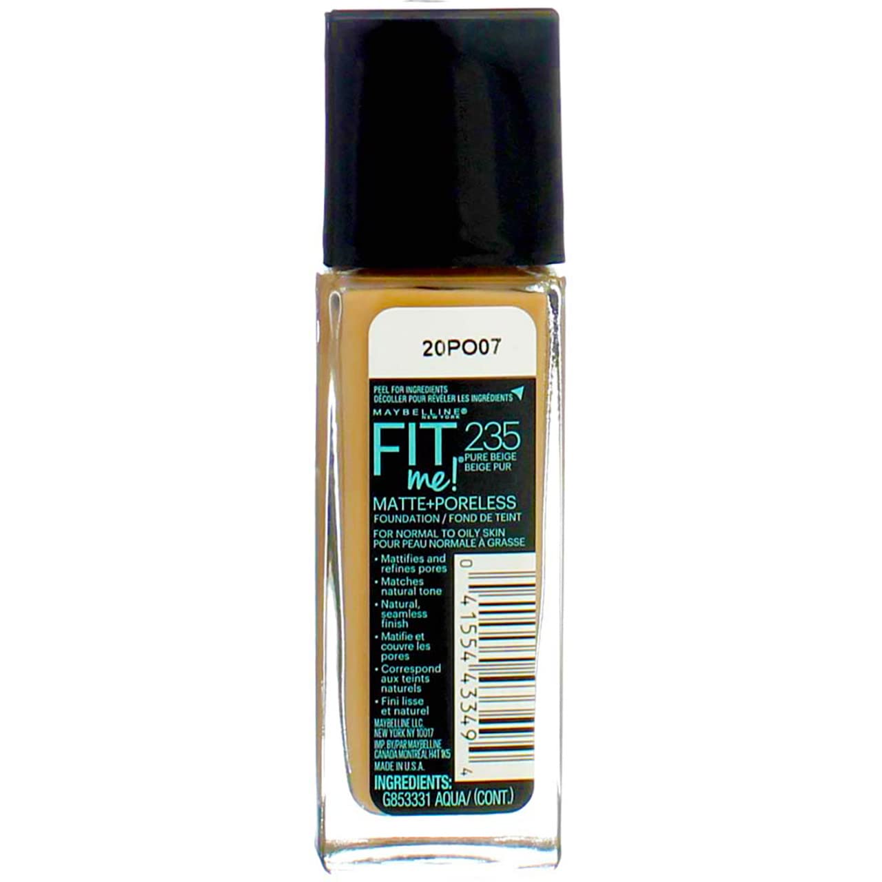 Maybelline New York Fit Me Matte Plus Pore Less Foundation Makeup, Pure Beige, 1 Fluid Ounce Beauty & Personal Care MAYBELLINE