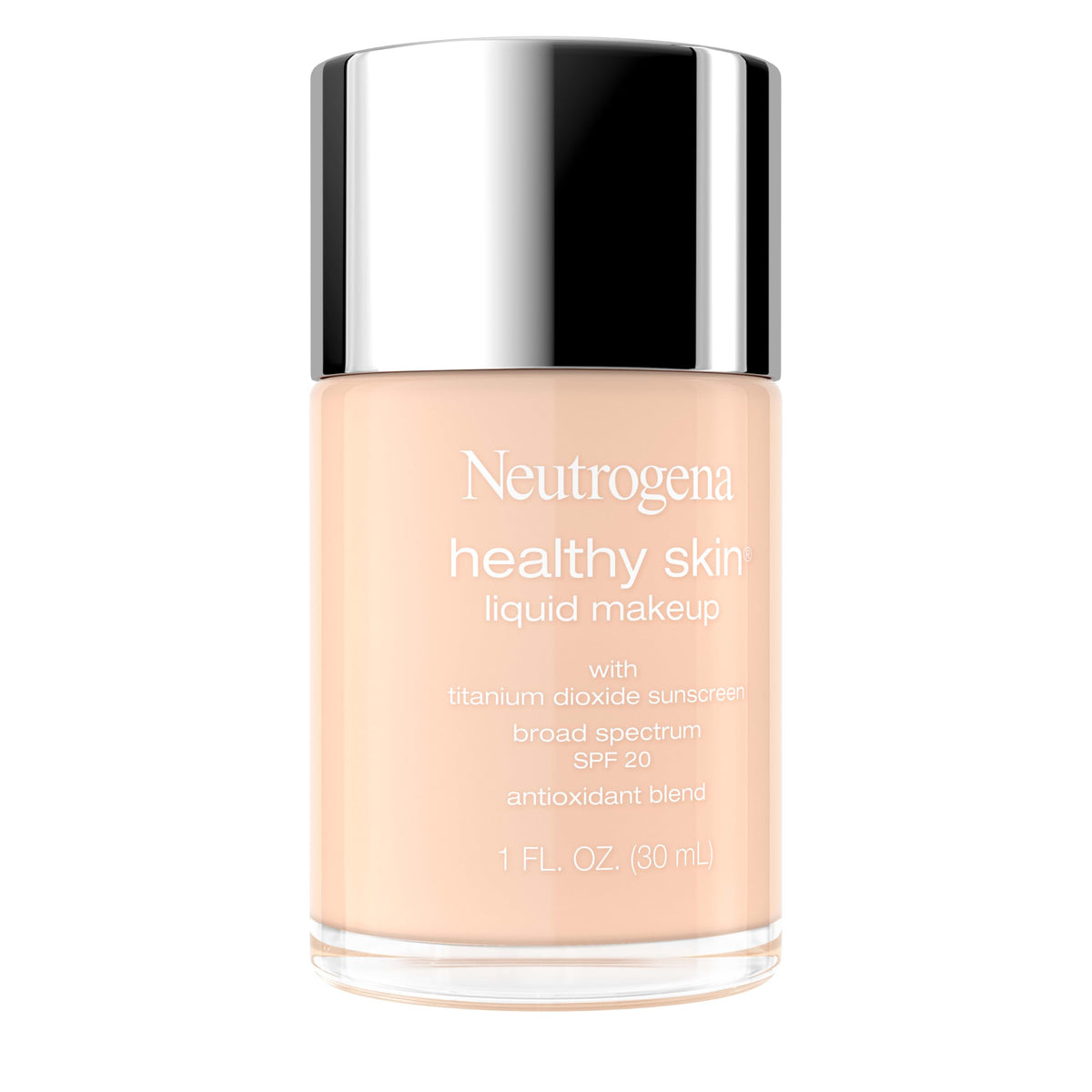 Neutrogena Healthy Skin Liquid Foundation Makeup Broad Spectrum SPF 20 Sunscreen, Medium Coverage, Vit B5, Antioxidants, All Day Wear, Cool Porcelain Beauty & Personal Care Neutrogena
