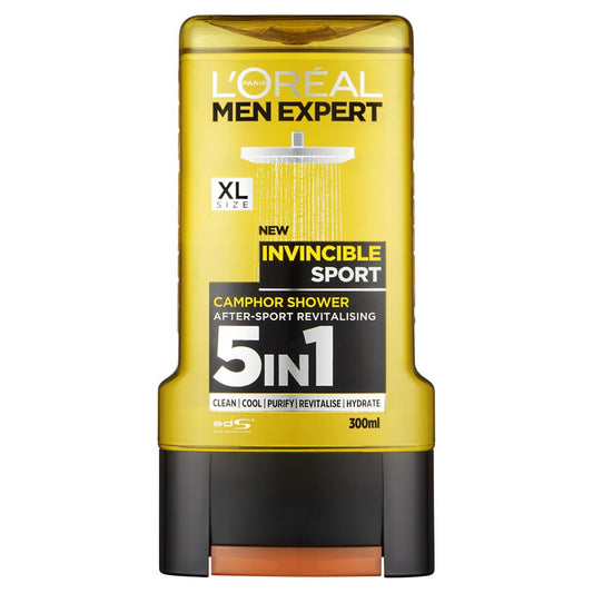 L'Oreal 5In1 Men Expert Invincible Sport Camphor After-Sport Revitalising, 300 ml Beauty & Personal Care L'Oreal Paris