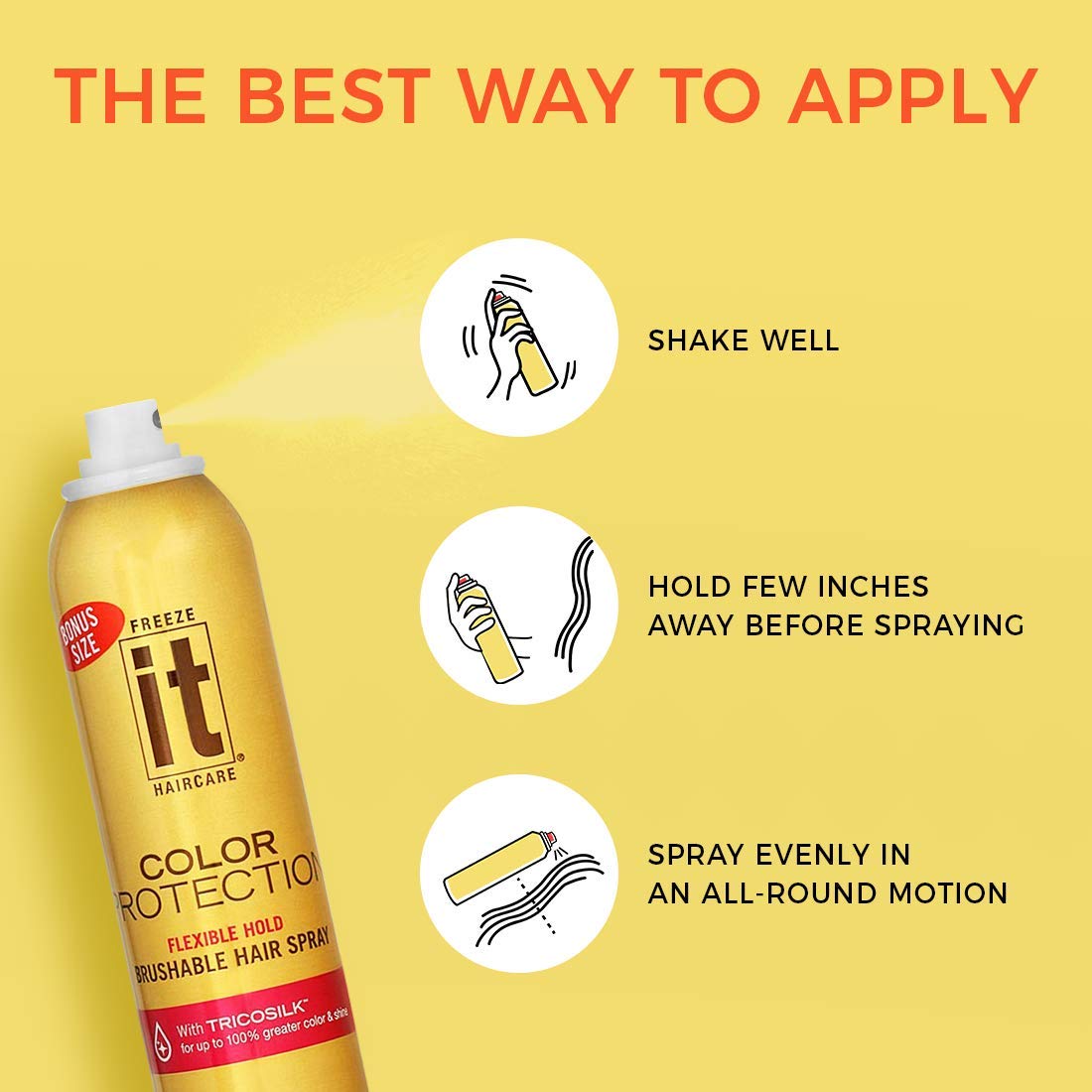 It Haircare Freeze Color Protection Flexible Hold Brushable Hair Spray 7.75 Oz (T-641) Beauty & Personal Care Freeze It