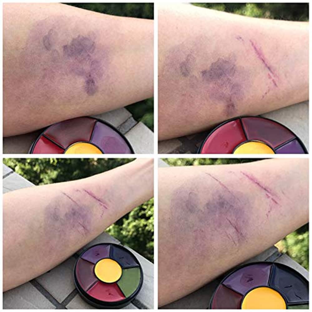 Mysense 6 Color Bruise Wheel Special Effects SFX Zombie Makeup Kit Halloween Professional Non Toxic Face Body Paint Oil Sfx Makeup Set with Sponge Beauty & Personal Care Mysense