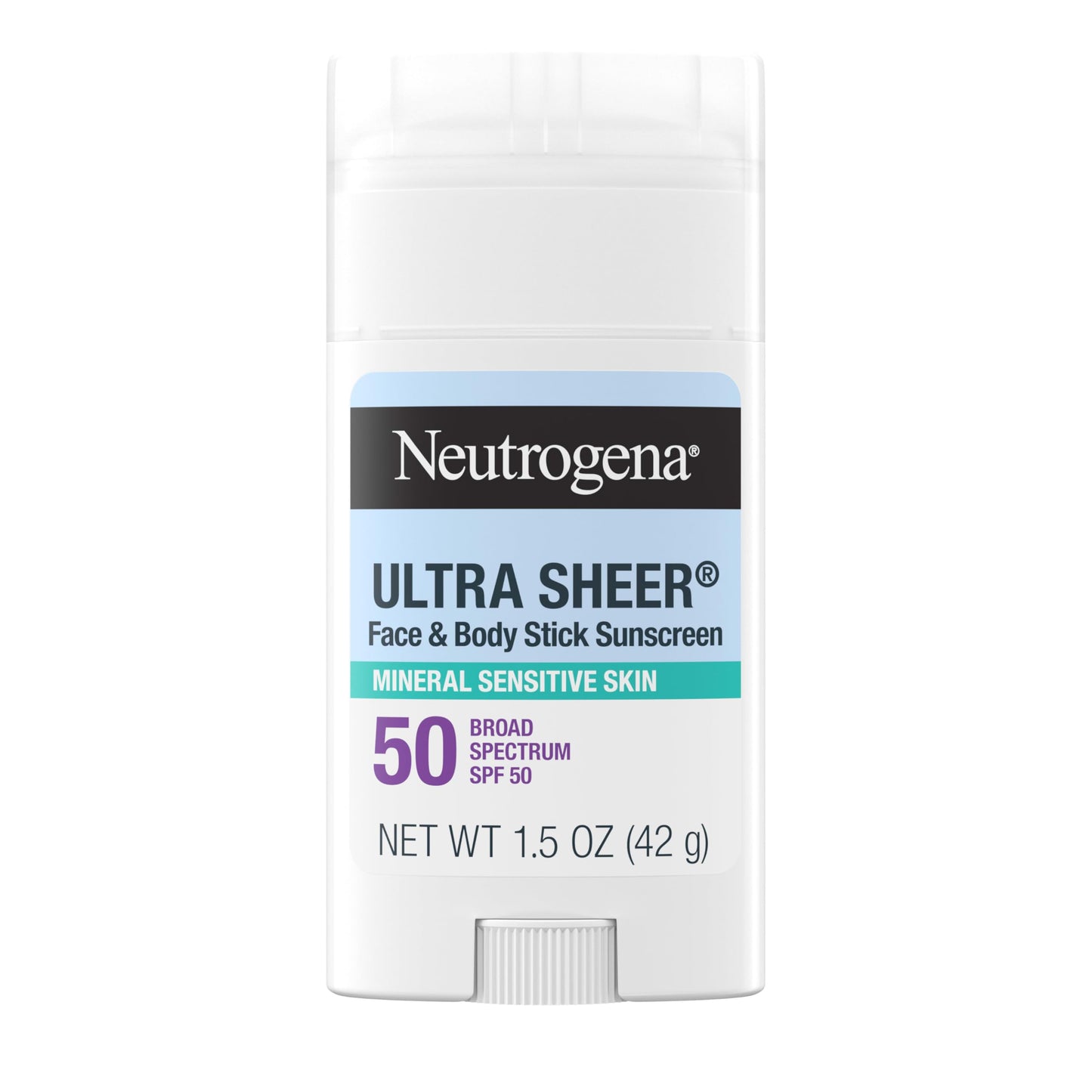 Neutrogena Ultra Sheer Dry Touch SPF 50 Mineral Sunscreen Stick for Sensitive Skin, Zinc Oxide, Body & Face Sunscreen with Vitamin E, No White Residue Beauty & Personal Care Neutrogena