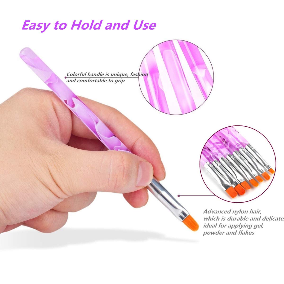 10 Pcs Gel Nail Brush Set, 7 Pcs UV Gel Nail Painting Brushes with 3 Pcs Nail Art Liner Brushes, Nail Art Brush Nail Painting Brush Pen Set Beauty & Personal Care FULINJOY