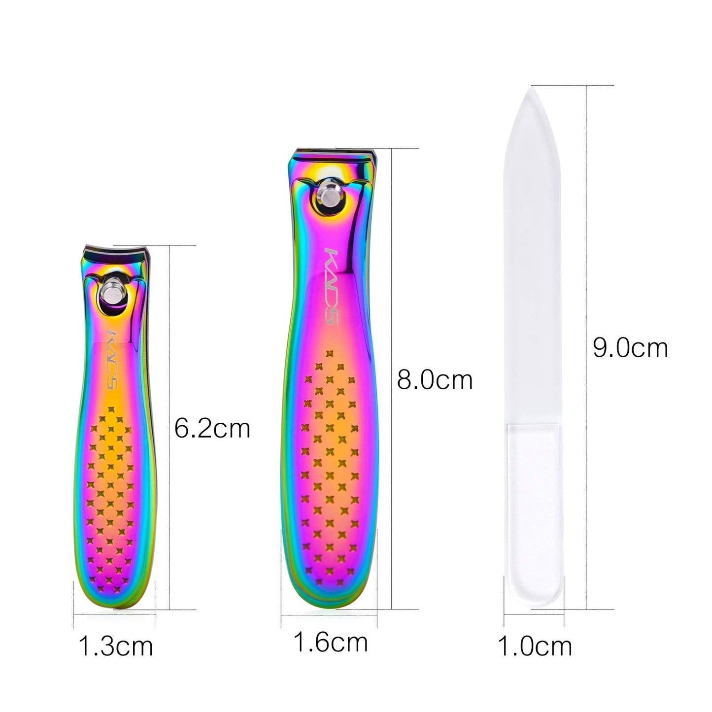 Rolabling Colorful Rainbow Nail Clippers Kit Fingernail Cutter and Toenail Cutter Glass Nail File Stainless Steel Clipper Pedicure and Manicure Nail Beauty & Personal Care Rolabling