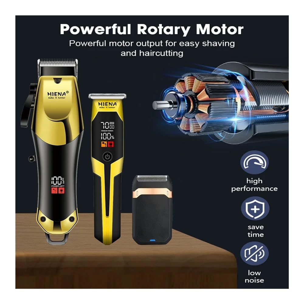 EWKYLSEM Razors HIENA Professional Salon Hair Cutting Machine 3-Piece Set, USB Charging Cordless use, The Best Choice for Many Home Applications Beauty and Personal Care EWKYLSEM