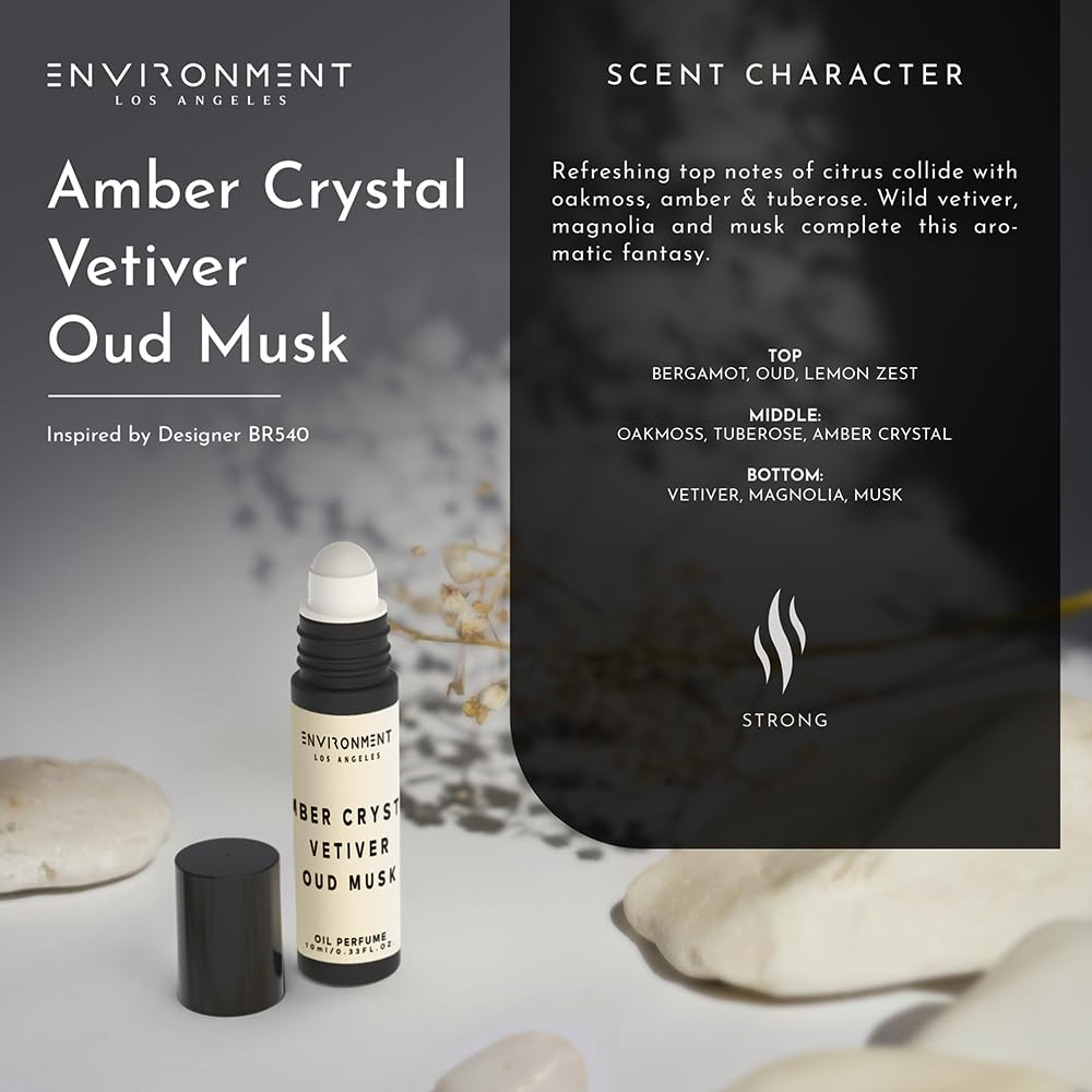 Environment Inspired by Designer Perfume BR540 10ml Roll-on Perfume (Amber Crystal | Vetiver | Oud Musk) Body Oil Fragrance, Roll On Oil, Body Beauty & Personal Care ENVIRONMENT