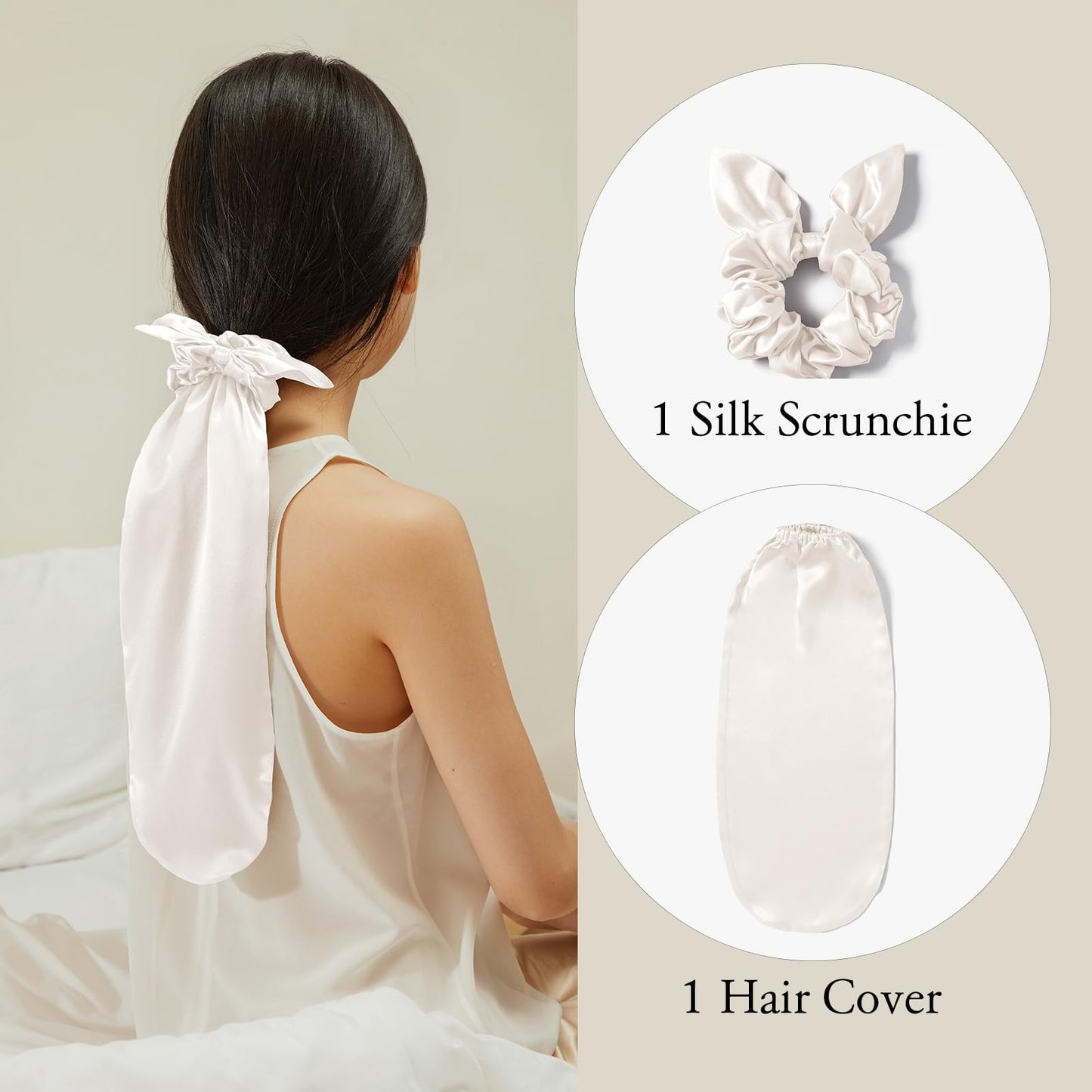 LILYSILK 100% Silk Bonnet for Sleeping & Daily Usage, 2-in-1 Silk Hair Ties with Silk Scrunchies for Long and Curly Hair Elastic Adjustable for Women Beauty and Personal Care LilySilk