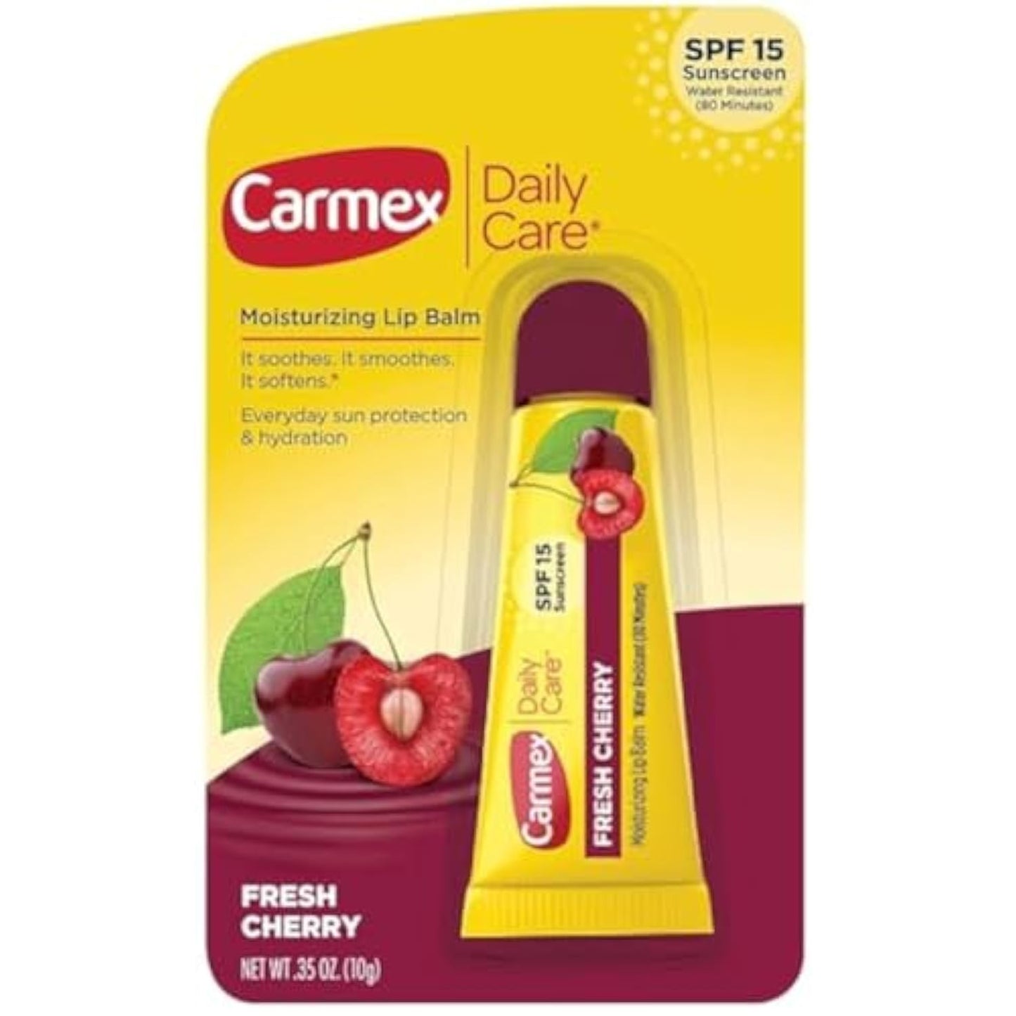 Carmex Daily Care Moisturizing Lip Balm, Fresh Cherry, SPF 15, 0.35 oz Beauty & Personal Care Carmex