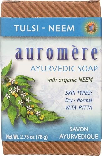 Auromere Ayurvedic Bar Soap, Tulsi Neem - Eco Friendly, Handmade, Vegan, Cruelty Free, Natural, Non GMO (2.75 oz), 6 pack Beauty & Personal Care Auromere