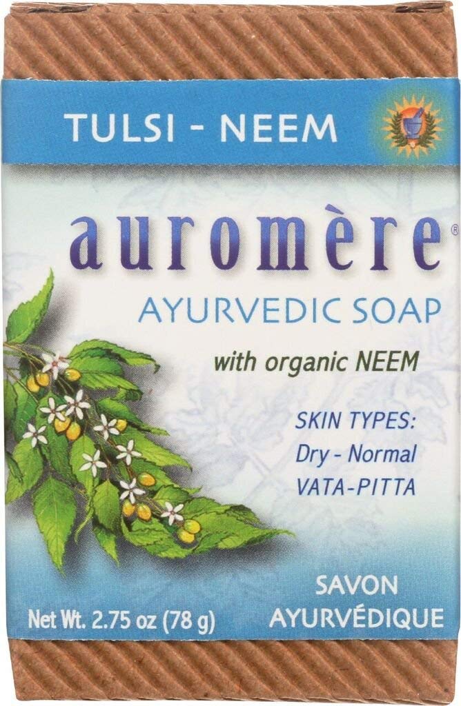 Auromere Ayurvedic Bar Soap, Tulsi Neem - Eco Friendly, Handmade, Vegan, Cruelty Free, Natural, Non GMO (2.75 oz), 6 pack Beauty & Personal Care Auromere
