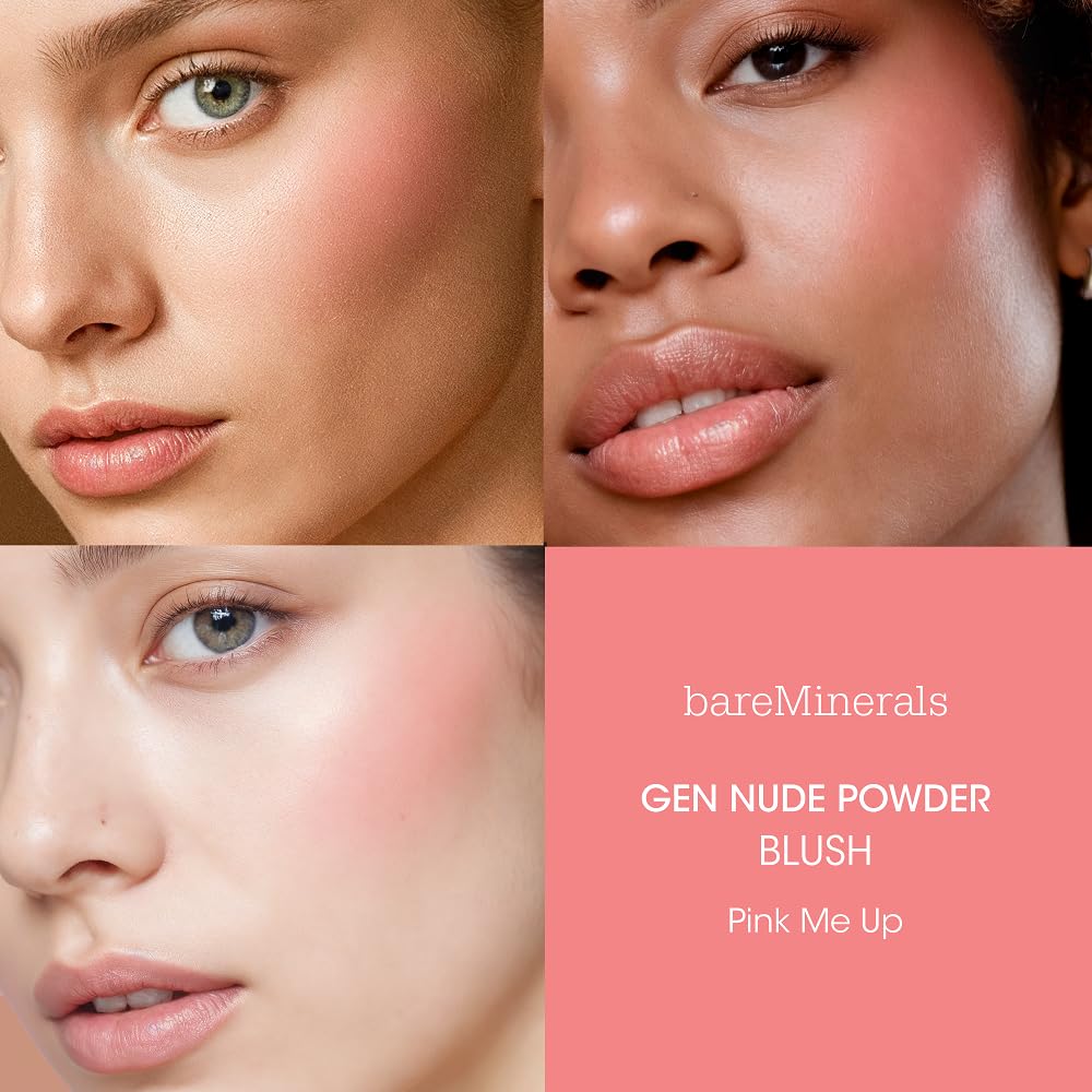 bareMinerals Gen Nude Powder Blush, Pink Me Up, Vegan, Cruelty-Free & Dermatologist-Tested Beauty & Personal Care bareMinerals