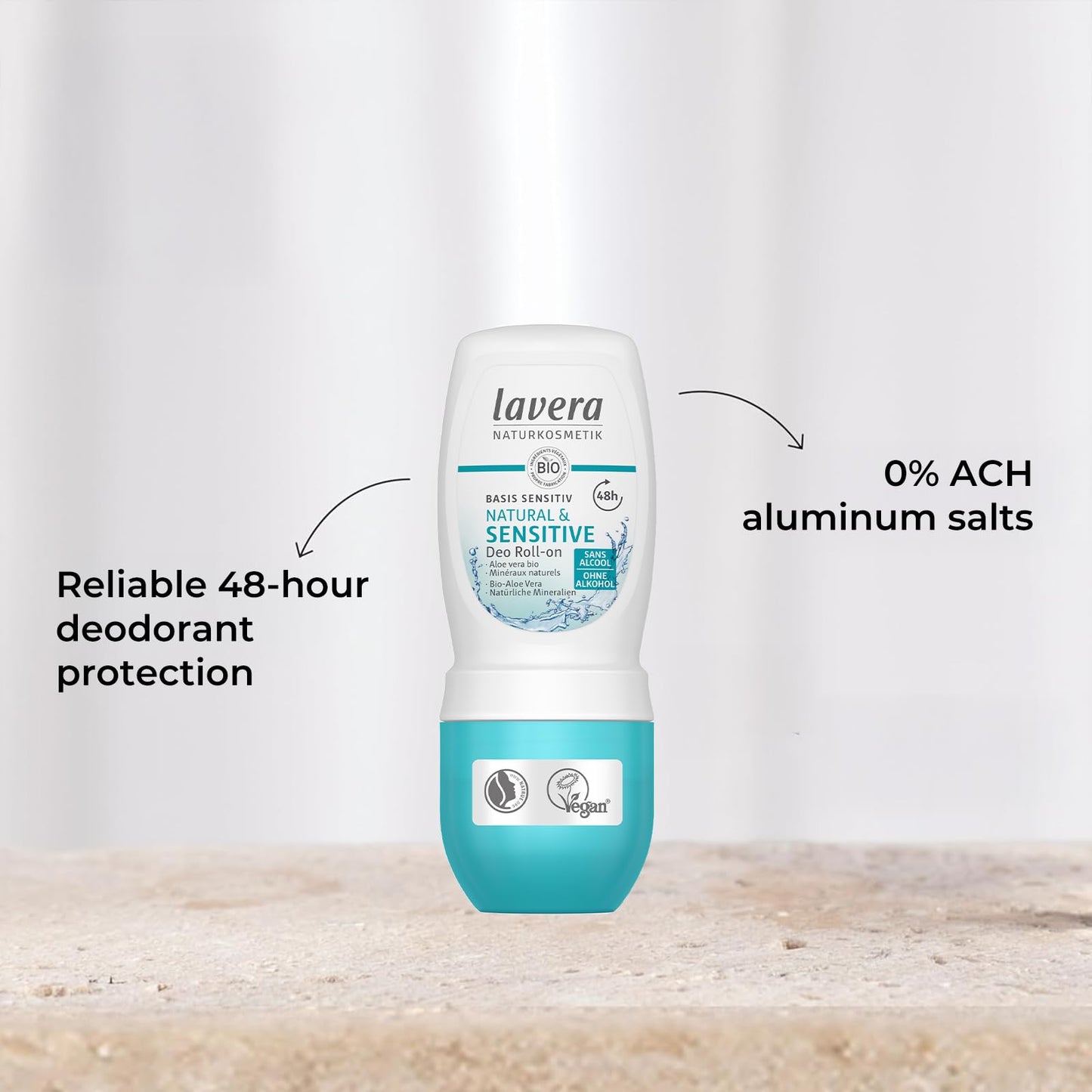 lavera Deo Roll-On Basis sensitiv Natural & Sensitive NATURAL & SENSITIVE 48h - vegan - natural cosmetics - organic aloe vera & natural minerals Beauty and Personal Care lavera