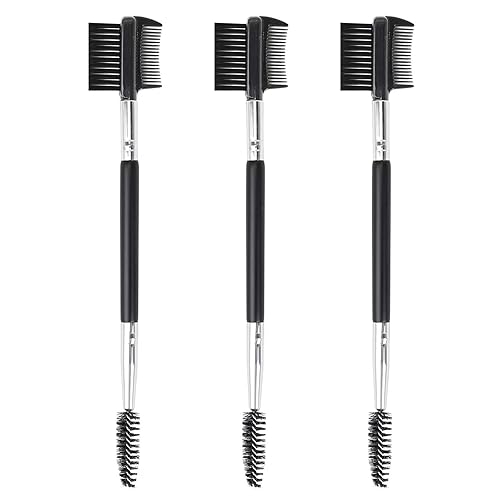 3pcs 3 Head Eyebrow Eyelash Shaper Eyelash Comb Double Head Brush Makeup Grooming Tool Cosmetic with 3 Different Spoolie Brushes for Separating Beauty & Personal Care MUIIGOOD