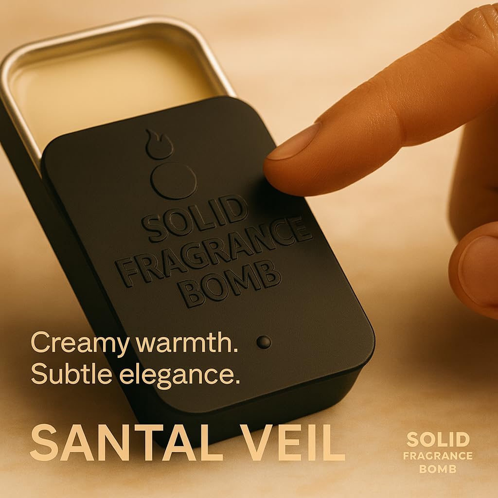 Solid Fragrance Bomb - Premium All-Natural Solid Cologne for Men & Women | Long-Lasting, TSA-Safe, Alcohol-Free, Halal, Handmade Travel Fragrance Balm Beauty & Personal Care Solid Fragrance Bomb