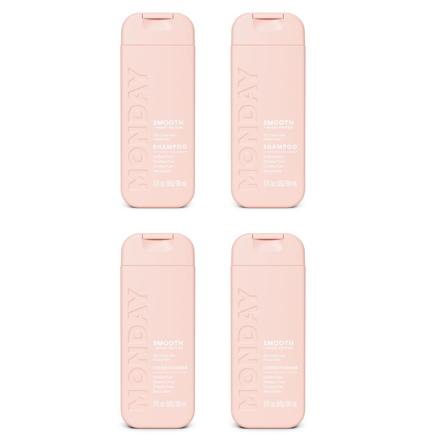 MONDAY Haircare SMOOTH Shampoo + Conditioner with Wheat Protein & Avocado Oil for Frizz-Prone Hair 90 mL (Dual Set) Beauty & Personal Care MONDAY HAIRCARE