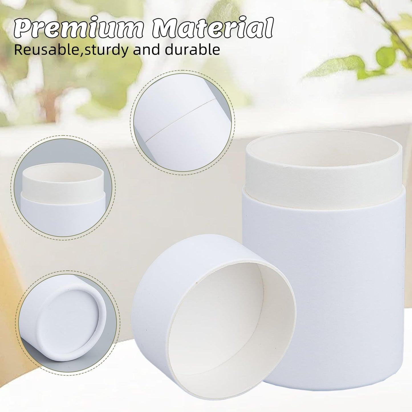 NICENEEDED 8 Pcs White Paperboard Lip Balm Tubes, 2.5 Oz Refillable Paper Lipstick Tube, Round Cardboard Empty Lip Gloss Container Solid Perfume Tube Beauty and Personal Care NICENEEDED