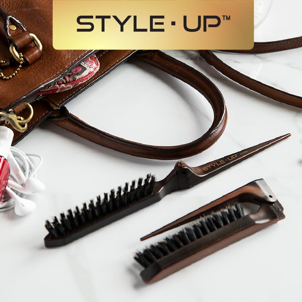 Olivia Garden Style-Up Teasing Foldable Hair Brush - 50% boar & 50% nylon bristles STU-MX (Mixed)… Beauty & Personal Care Olivia Garden