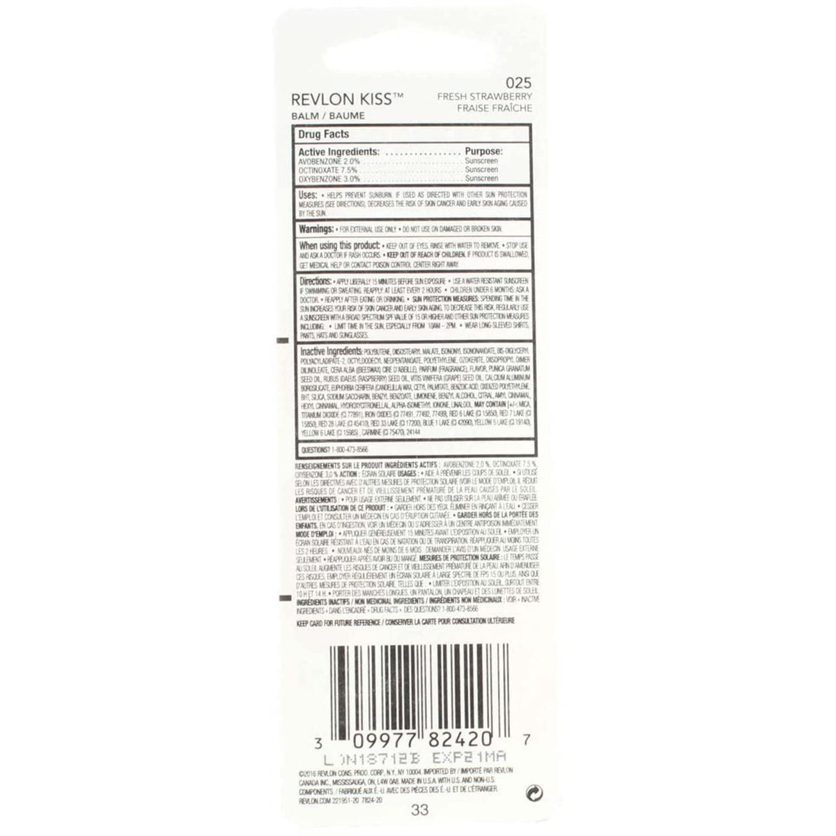 Revlon Fresh Lip Balm Strawberry & Crisp Apple (Pack of 2) Beauty & Personal Care REVLON