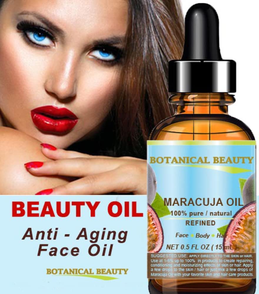 Botanical Beauty MARACUJA OIL 100% Pure Natural Cold Pressed Undiluted for Face, Skin, Hair, Body, Lip, Nails 0.5 Fl Oz - 15 ml Rich in Vitamin C Beauty & Personal Care Botanical Beauty