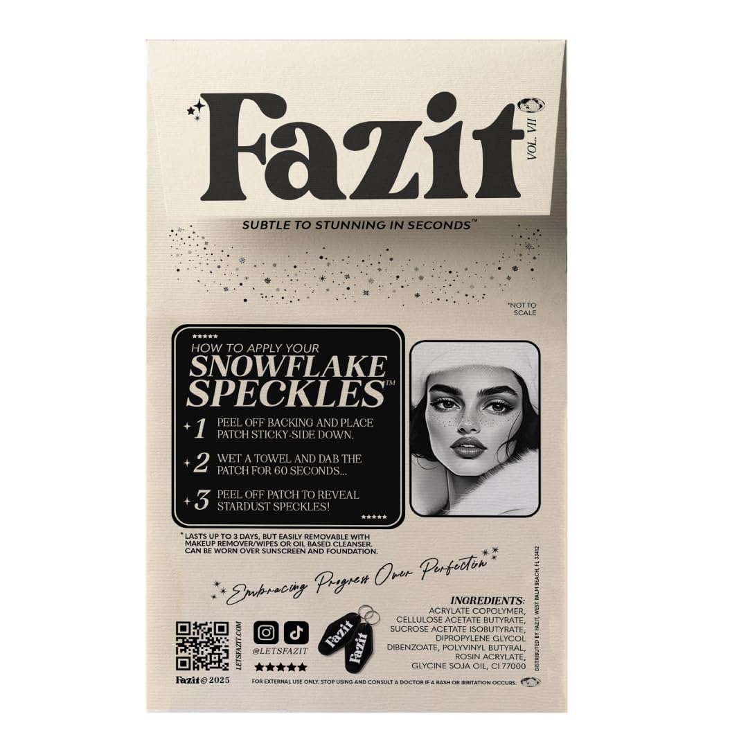 Fazit Makeup Patches - Snowflake Speckles - Glow Up Make-Up Patches - Cute Glitter Makeup Accessories for Women - Cosmetic Glitter for Face Beauty & Personal Care Fazit