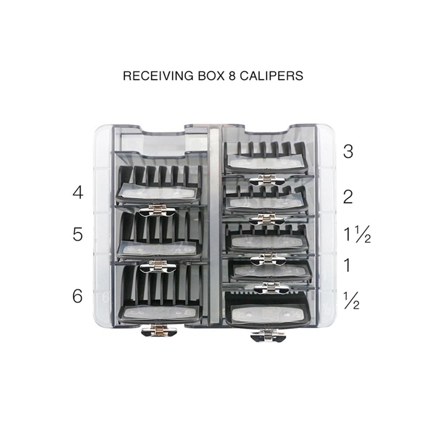 ORCOW 2X Grid Base Storage Box Compatible with 8Pcs Hair Clipper Trimmer Limit Comb Guide Comb Barber Tool Compatible with Wahl Guide Combs Beauty and Personal Care OrcoW