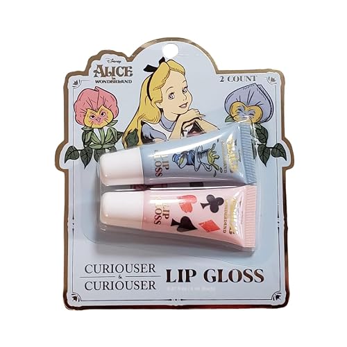 Disney Alice in Wonderland Lip Gloss Set, 2 Count, Curiouser & Curiouser, Pink and Blue Gloss Duo, 0.27 fl oz / 8 mL Each Beauty & Personal Care Disney Alice in Wonderland