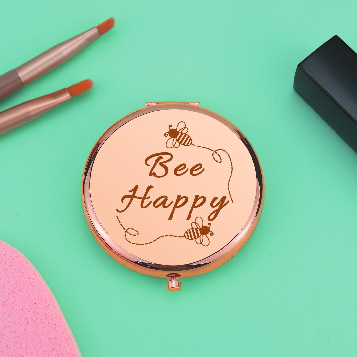 Bee Gift for Women Honey Bee Lover Gifts for Girls Inspirational Gifts Compact Makeup Mirror for Friends Bestie Sister Bee Kind Gifts Travel Makeup Beauty & Personal Care Mwphuy