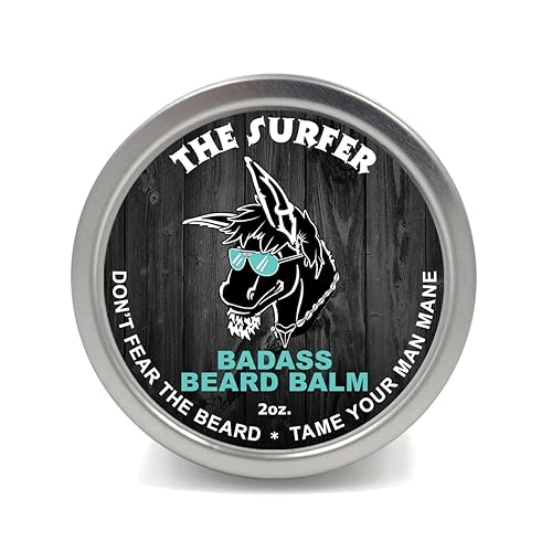 Badass Beard Care Beard Balm - The Surfer Scent, 2 Ounce - All Natural Ingredients, Keeps Beard and Mustache Full, Soft and Healthy, Reduce Itchy Beauty & Personal Care Badass Beard Care