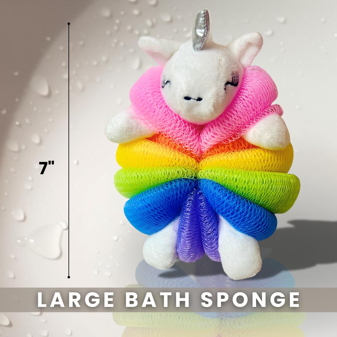 Cute Bath Sponge Loofah - Soft Mesh Body Pouf, Gentle Shower Sponges (3 Pack) Beauty and Personal Care Pure Body