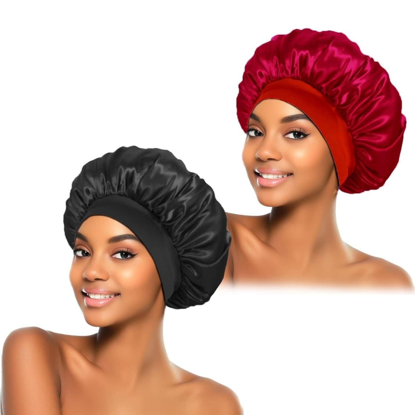 Leopard Print Stretch Satin Nightcap Beauty Salon Hair Care hat Chemo Cap Shower Cap Now Burgundy Beauty and Personal Care FWJUNHUYC