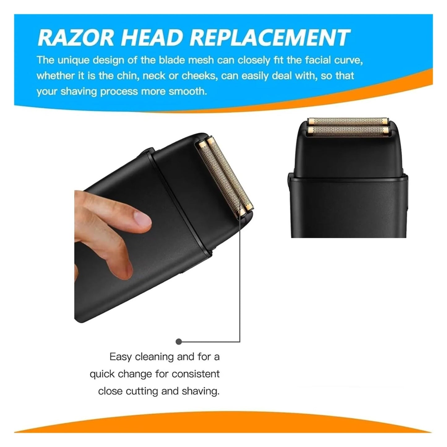 B26B Replacement Shaver Foil Double Foil Head, Compatible for BaByliss, PRO FXRF2G Razor Men's Trimmer Blade Net Gunmetal Color Beauty and Personal Care WUKMOUMSL