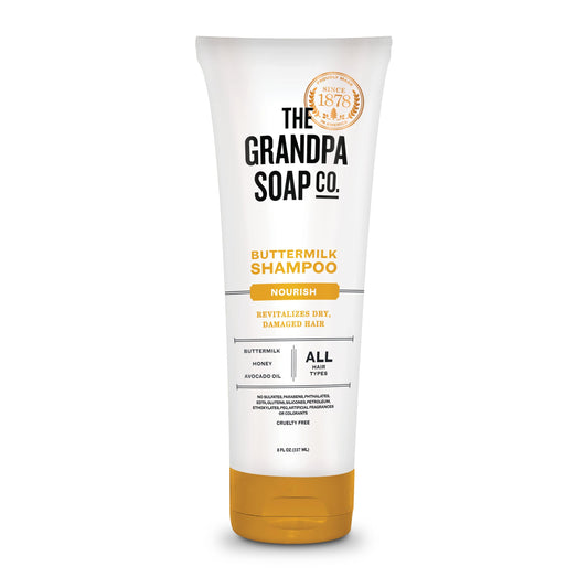 The Grandpa Soap Company Buttermilk Shampoo - Nourishing Formula to Help Revitalize Dry and Damaged Hair, With Honey & Avocado Oil, Vegan, Sulfates Beauty & Personal Care The Grandpa Soap Company
