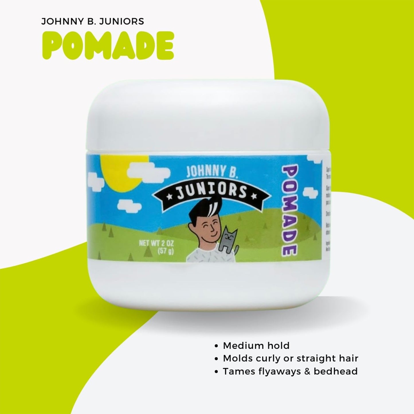 JOHNNY B. Juniors Hair Styling Pomade 2 oz. Jar Curly or Straight Hair for Kids Beauty & Personal Care JOHNNY B.