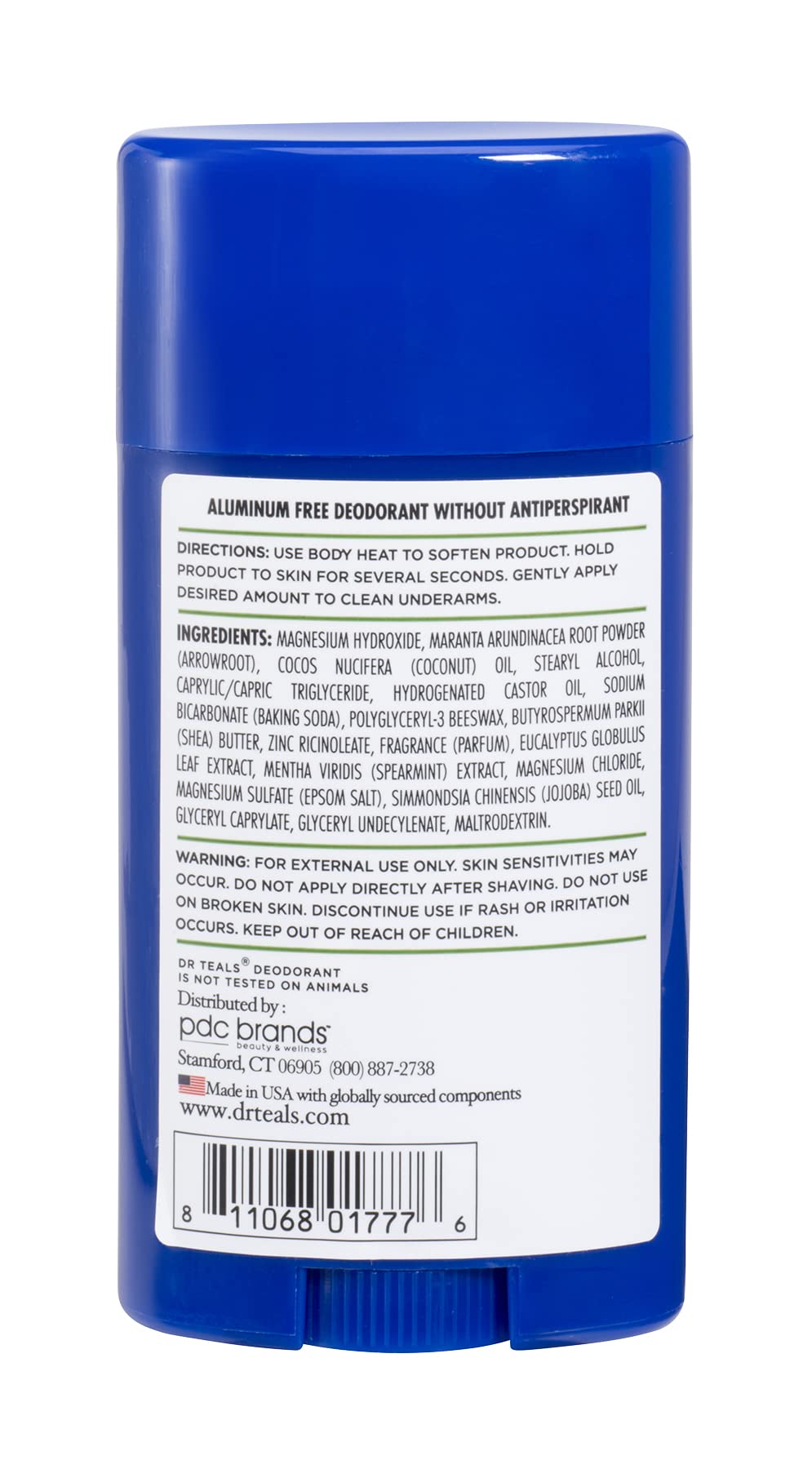Dr Teal's Aluminum Free Deodorant - Eucalyptus - Paraben & Phthalate Free - 2.65 oz Beauty & Personal Care Dr Teal's