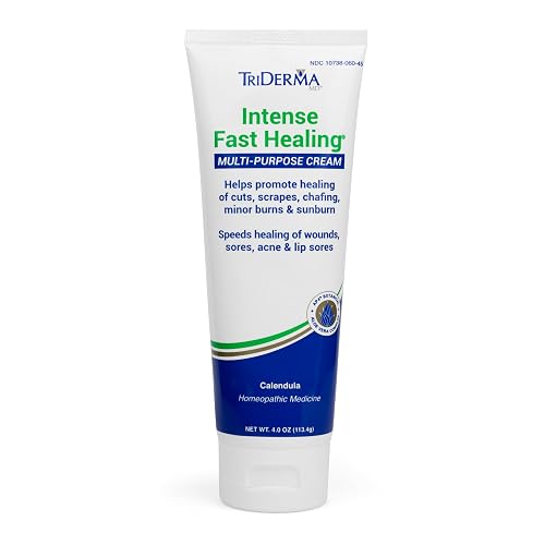 TriDerma Intense Fast Skin Healing Cream for Hard-to-Heal Skin Irritations, Sores, Rashes, Dry, Cracked Hands, Cuts, Chafing, Burns, Scrapes - First Beauty & Personal Care TriDerma