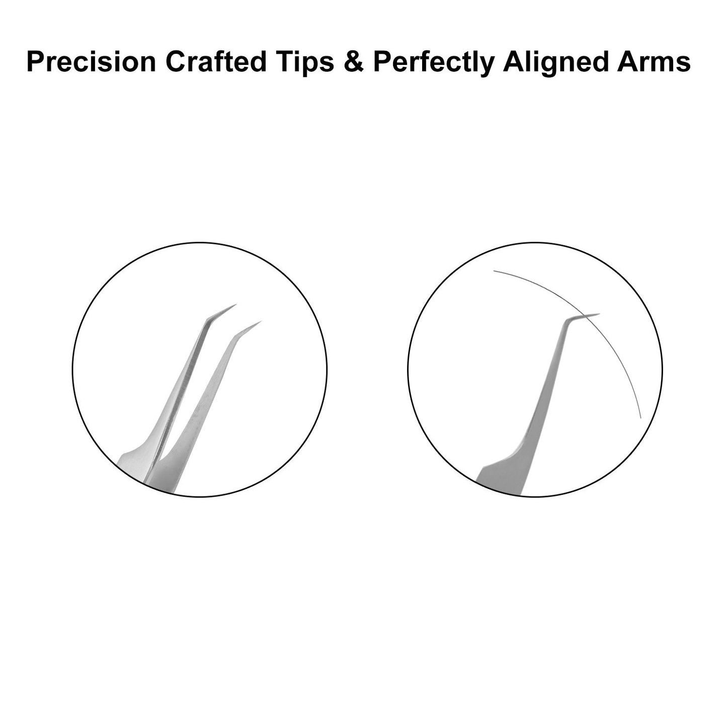 Eyelash Extension Tweezer with Straight and Curved Tip With Black Double Tweezer Magnetic Pouch Beauty and Personal Care metaleks