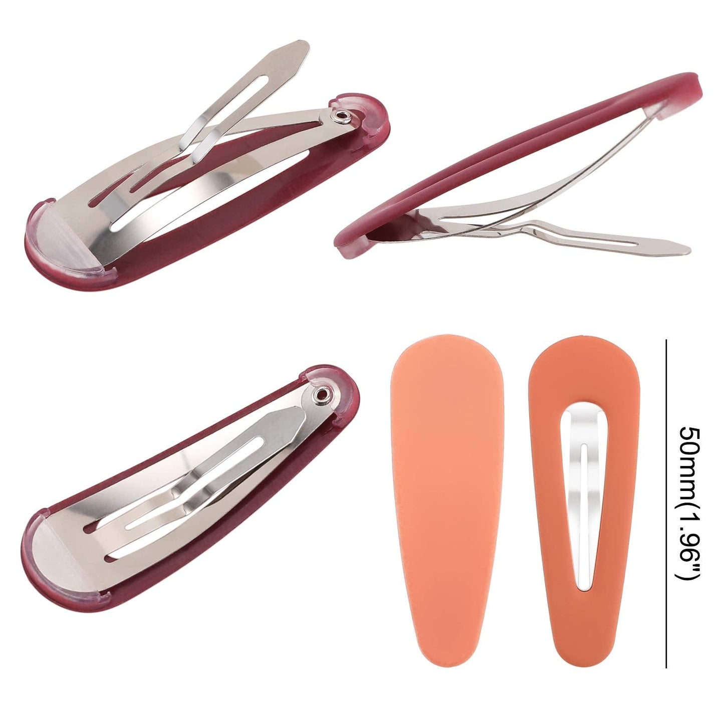 Boobeen 20 Pack Hair Clips - Acrylic Metal Snap Hair Clips for Women -Matte Hair Barrettes for Girls - Hairpins Fashion Accessories for Kids Teens Beauty & Personal Care Boobeen