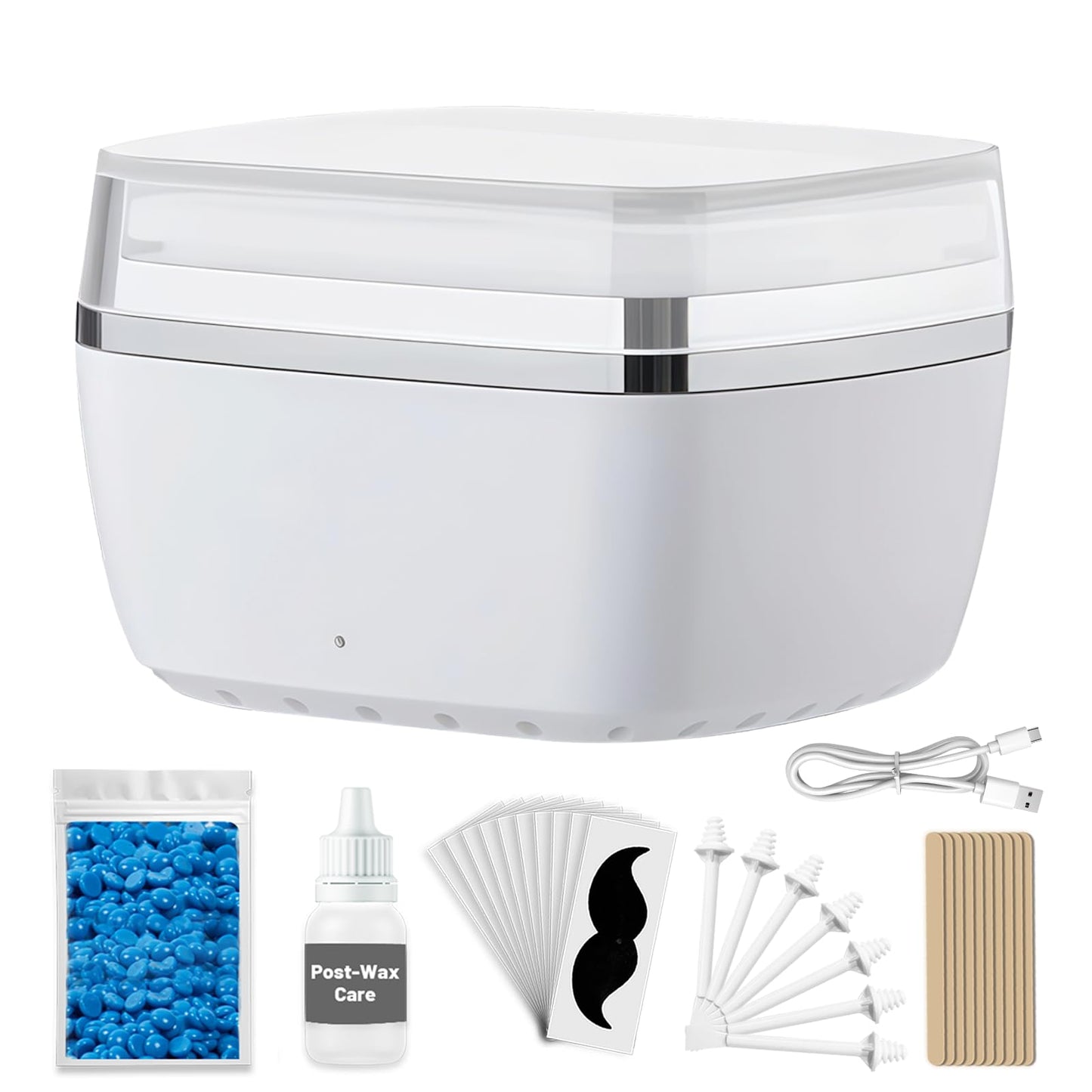 Nose Wax Kit, Mini Ear Nose Hair Waxing Kit with 100g Beads, 10 Applicators, 30 Hair Sticks, 10 Mustache and Care Oil, Constant Temperature Wax Warmer Beauty and Personal Care Wokyo