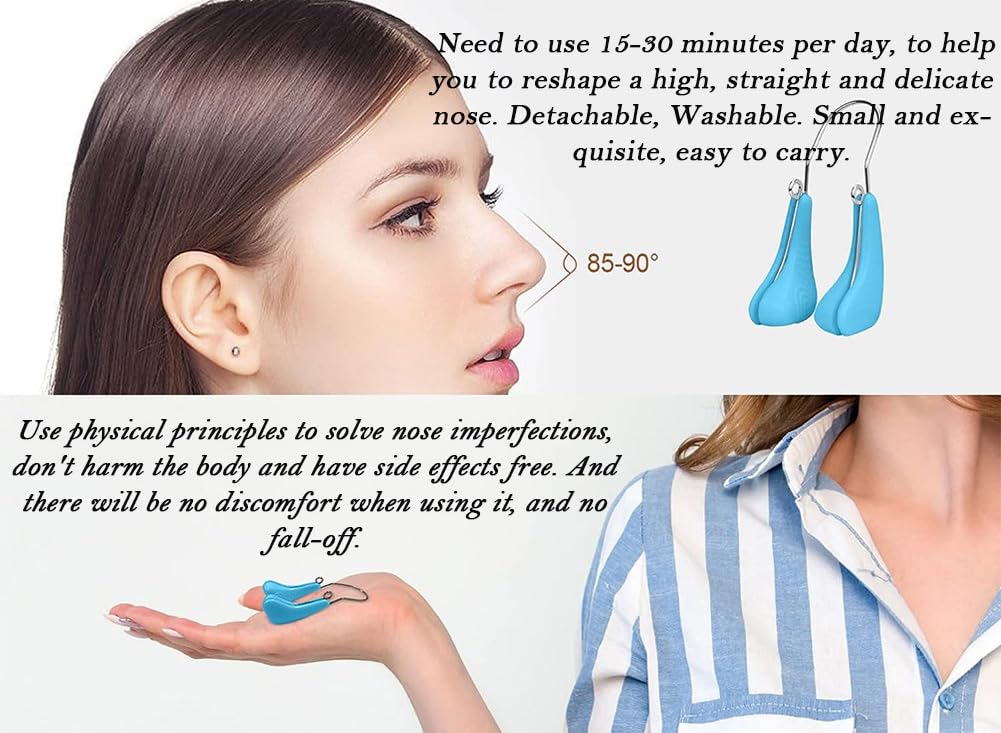 AKOAK 1 Pack Nose Shaper, Nose Plastic Clip, Painless Lifting Nose Straightener, Soft and Safe Silicone Nose Plastic, Nose Lifting Clip Beauty Tool Beauty and Personal Care AKOAK