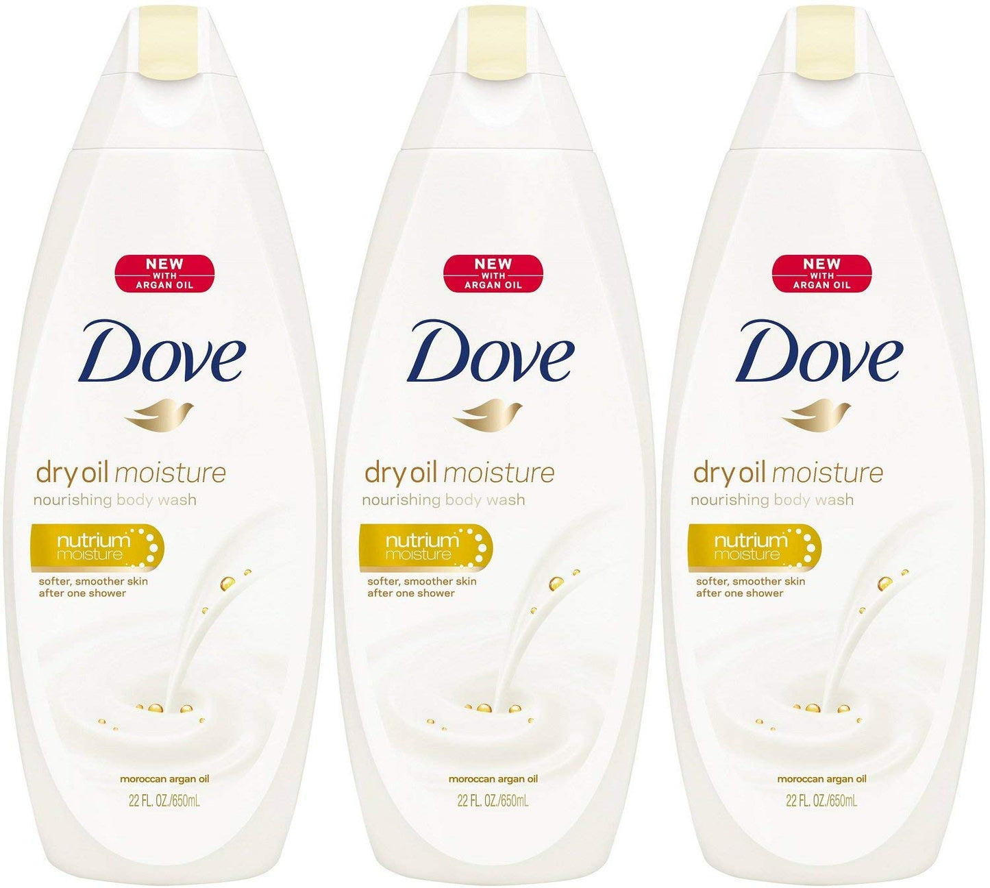 Dove Body Wash 22 Ounce Dry Oil Moisture (650ml) (3 Pack) Beauty & Personal Care Dove