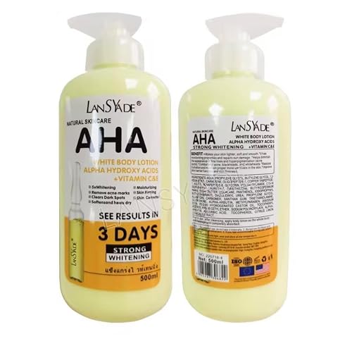 LanSYade AHA Body Lotion with Vitamin C&E, 500ml Beauty & Personal Care LanSYade