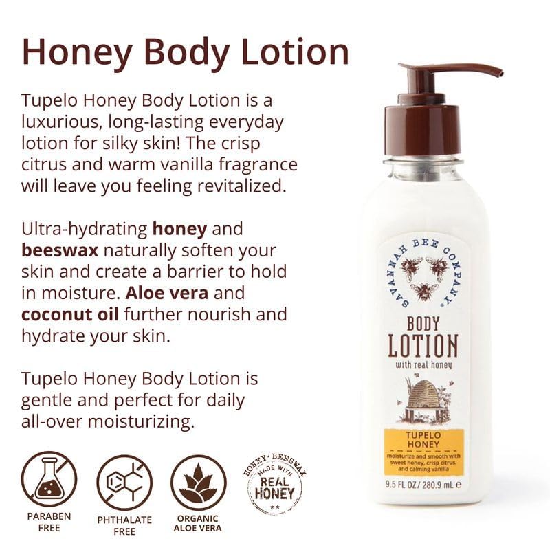 Savannah Bee Company Honey Body Lotion - All Natural Body Lotion for Women and Men Beauty & Personal Care Savannah Bee Company