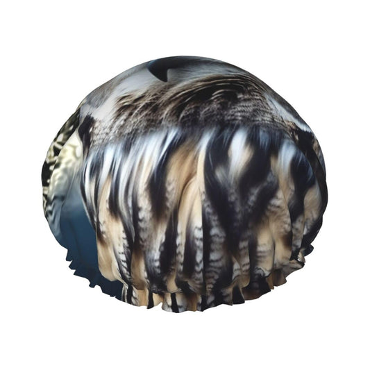 Owl and Moon Shower Cap for Women Men Large Reusable Shower Bonnet Double-Layer Waterproof Bath Caps Elastic Band Hair Hat for All Hairstyles Beauty and Personal Care BWLHJKE