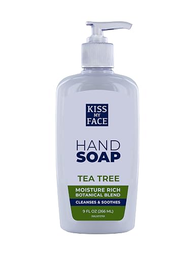 Kiss My Face Tea Tree Hand Soap - Purify Your Skin - With Added Antioxidant Support - Easy To Use Hand Soap Pump - Refreshing Tea Tree Scent - Cruelty Beauty & Personal Care Kiss My Face