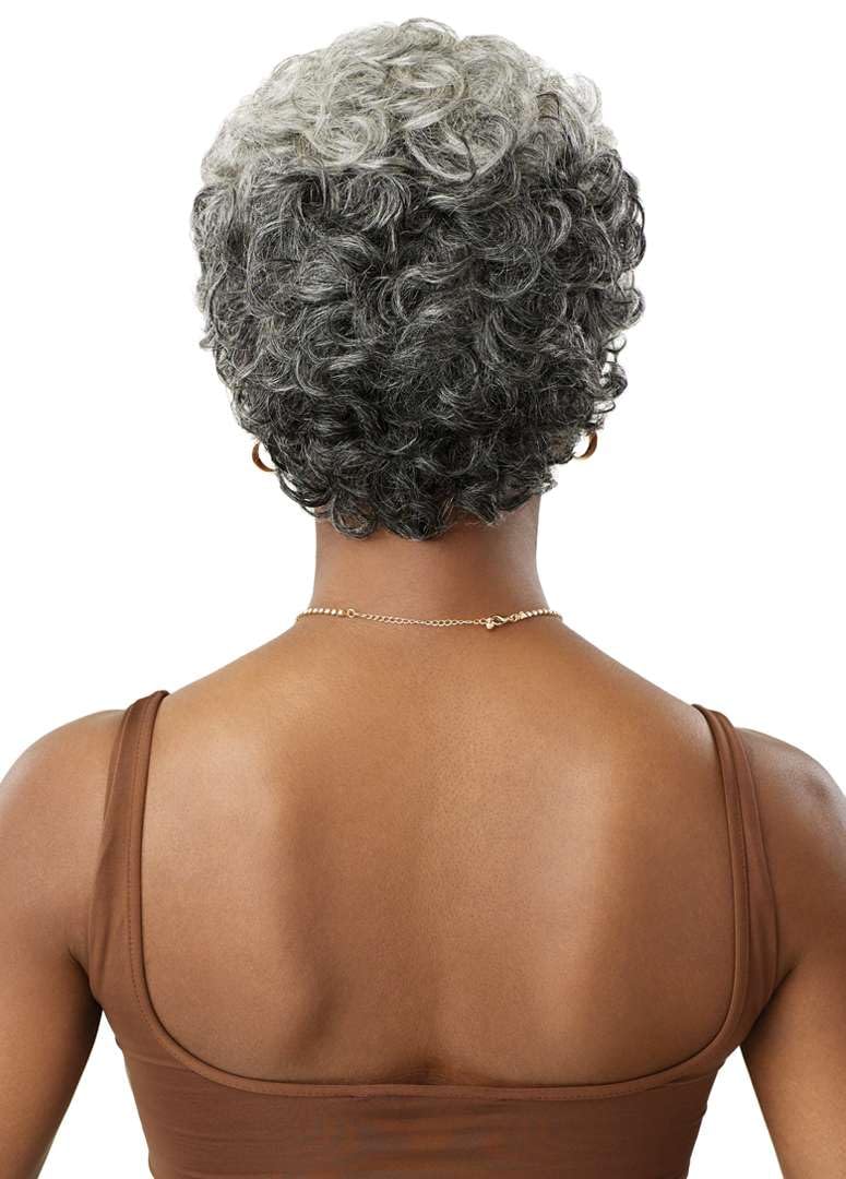 Outre Fab & Fly Full Cap Wig Gray Glamour - Human Hair - Emir (NATURAL BLACK)